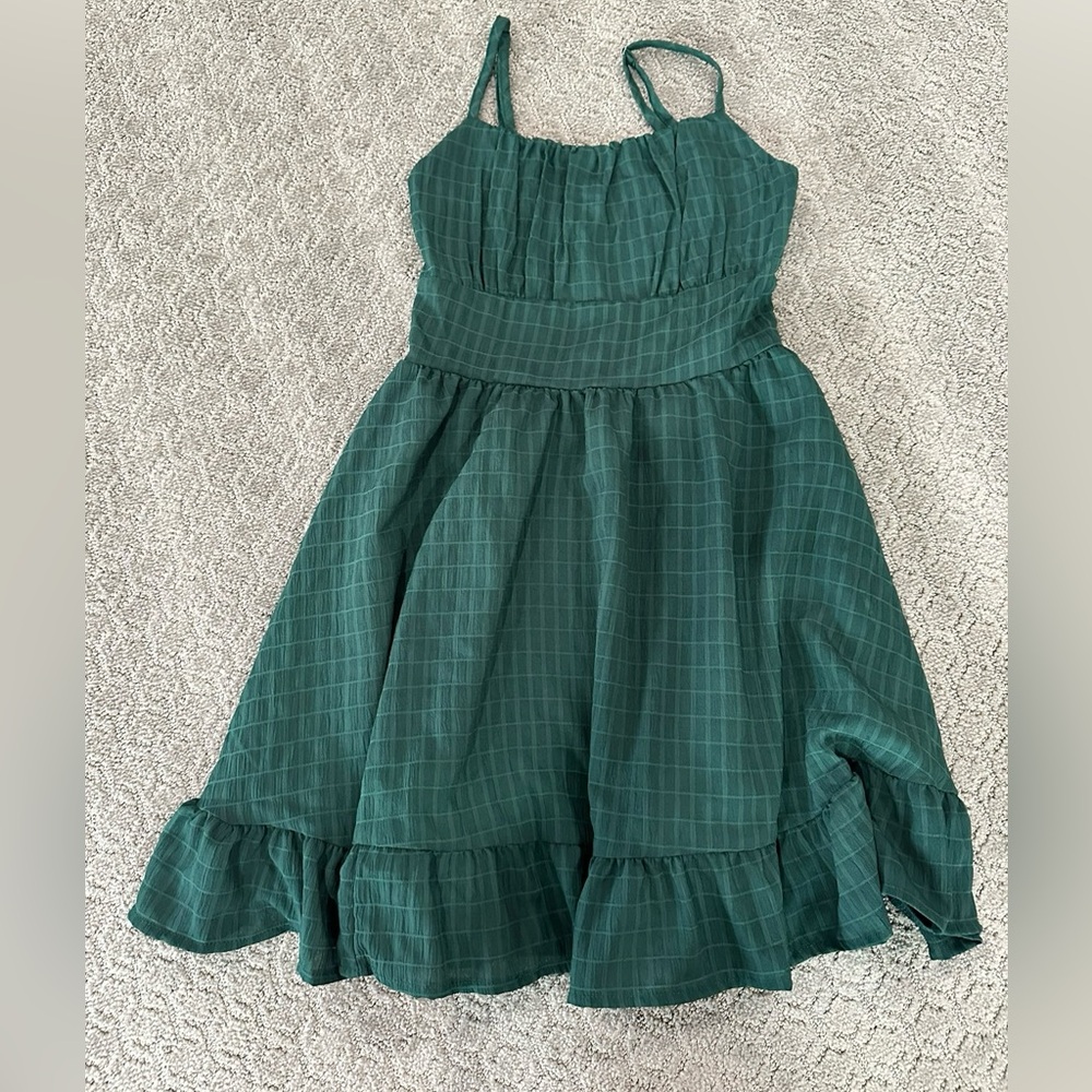 Green SHEIN Checkered Dress